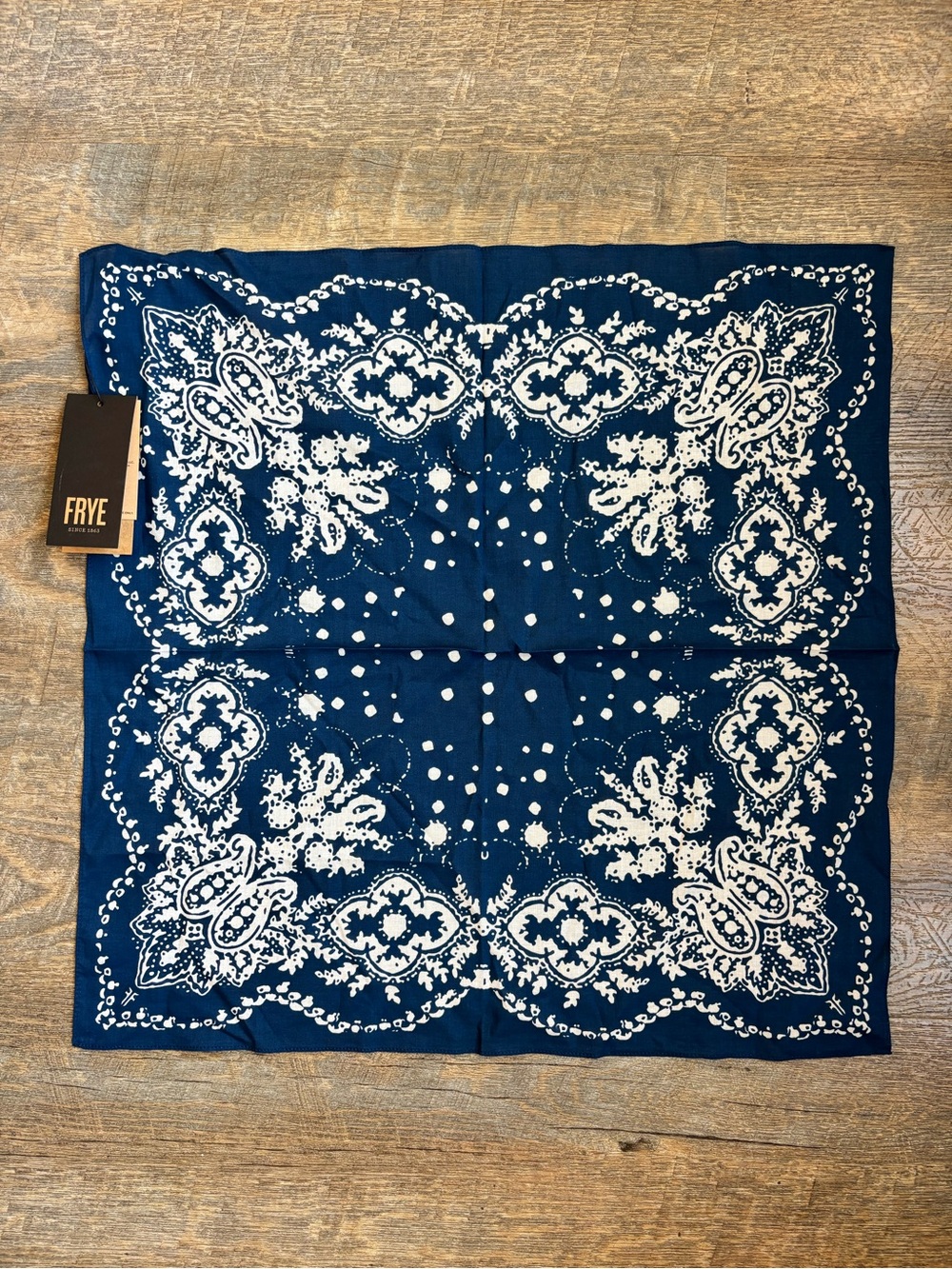 Frye Blue & White Paisley Bandana